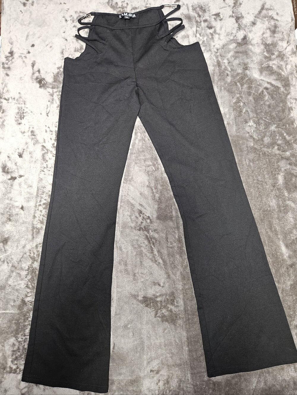 I AM GIA Lucid High-Rise Flared Pants Hip Cut Outs Love Island M Club Going Out